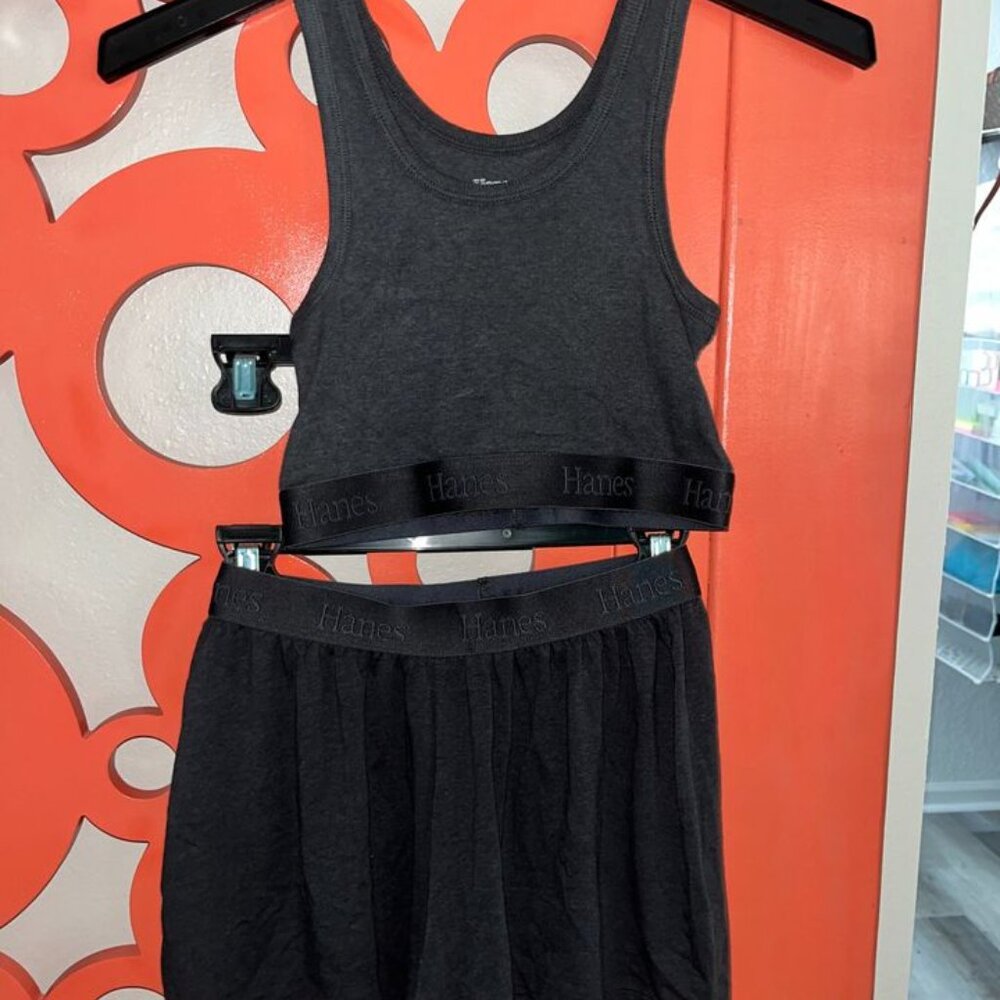 Hanes Women's Originals SuperSoft Crop Top & Boxer Shorts Set, Comfywear Loungew